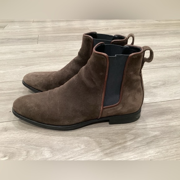 Men Chelsea boots brown suede made in Italy size Aquatalia